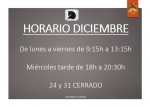 Horario diciembre